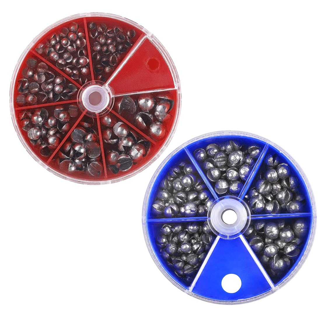 2 Cajas Plomos Pesca,anzuelos redondos para pesca,Plomo De Pesca para Pescar con Peso de Balsa,Plomo De Pesca para Pescar con Peso de Balsa,Split Shot Plomos Pesca