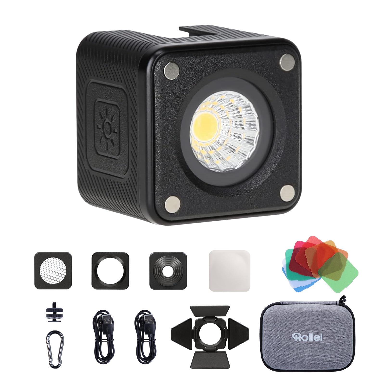 Rollei Lumis Solo 2 LED Cube Small LED Cube with Colour Filter for Use on the Go Optimal Light for Filming with the Smartphone