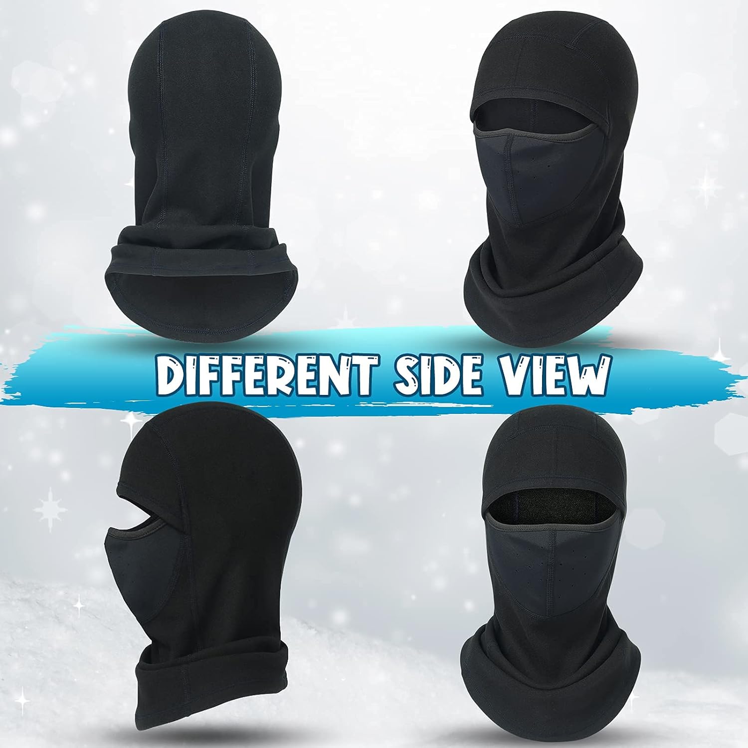 Venswell Kids Balaclava Ski Mask Windproof Winter Fleece Full Face Mask Warmer for Boys Girls Children Cold Weather Bikes Cycling Snowboarding-Under Helmet, Ages 4-8 (A-1-Black) : Clothing, Shoes & Jewelry