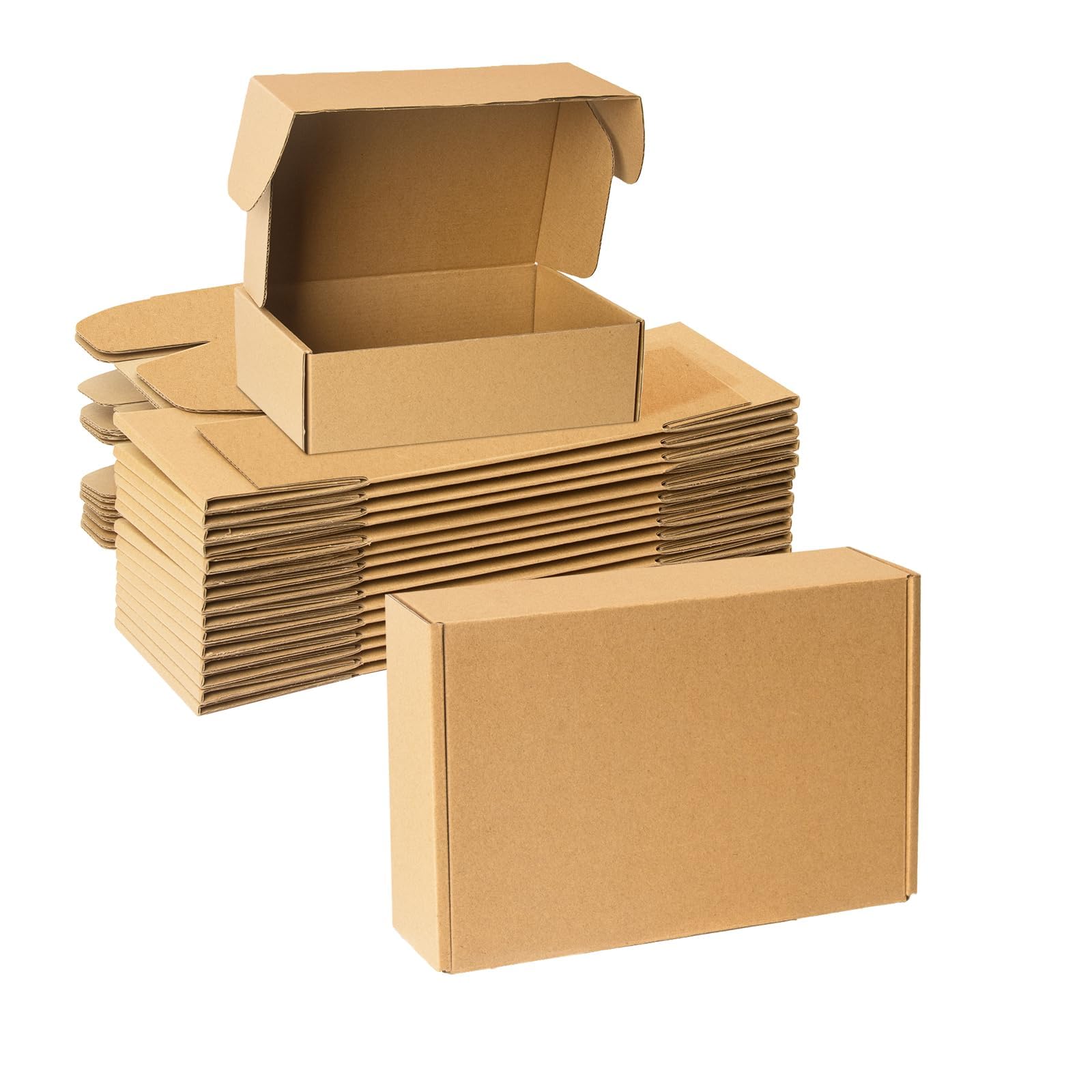 Shipping Boxes 7x5x2 inches Set of 25, Small Mailing Boxes Brown Cardboard Corrugated Mailer Boxes for Mailing Small Business Gifts Wrapping