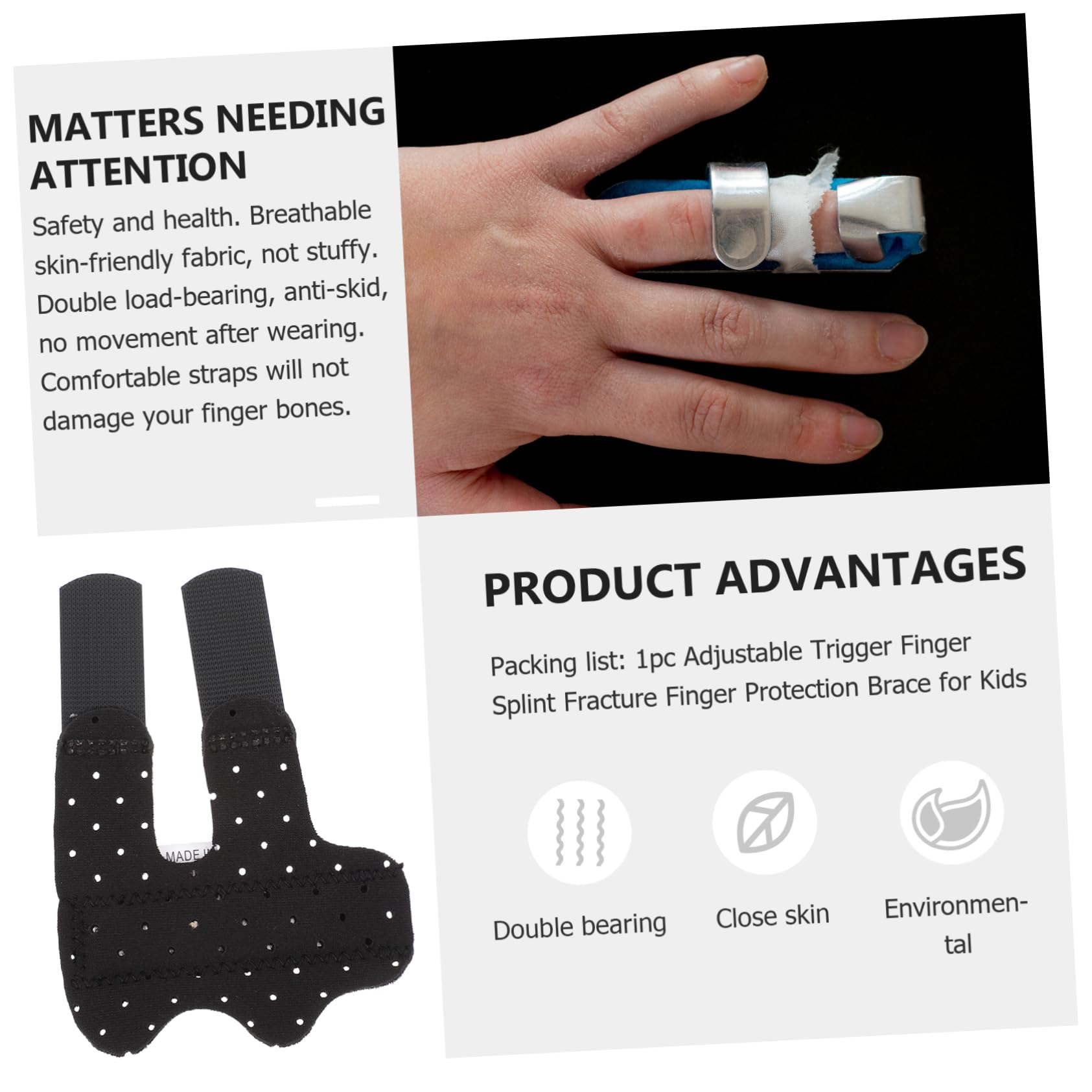 SEWOART 1pc Orthotics Finger Support Sleeve Finger Splint for Broken Fingers Tool Stand Finger Support Brace Thumb Splint Retainer Thumb Brace Finger Extension Splint Black Composite Cloth
