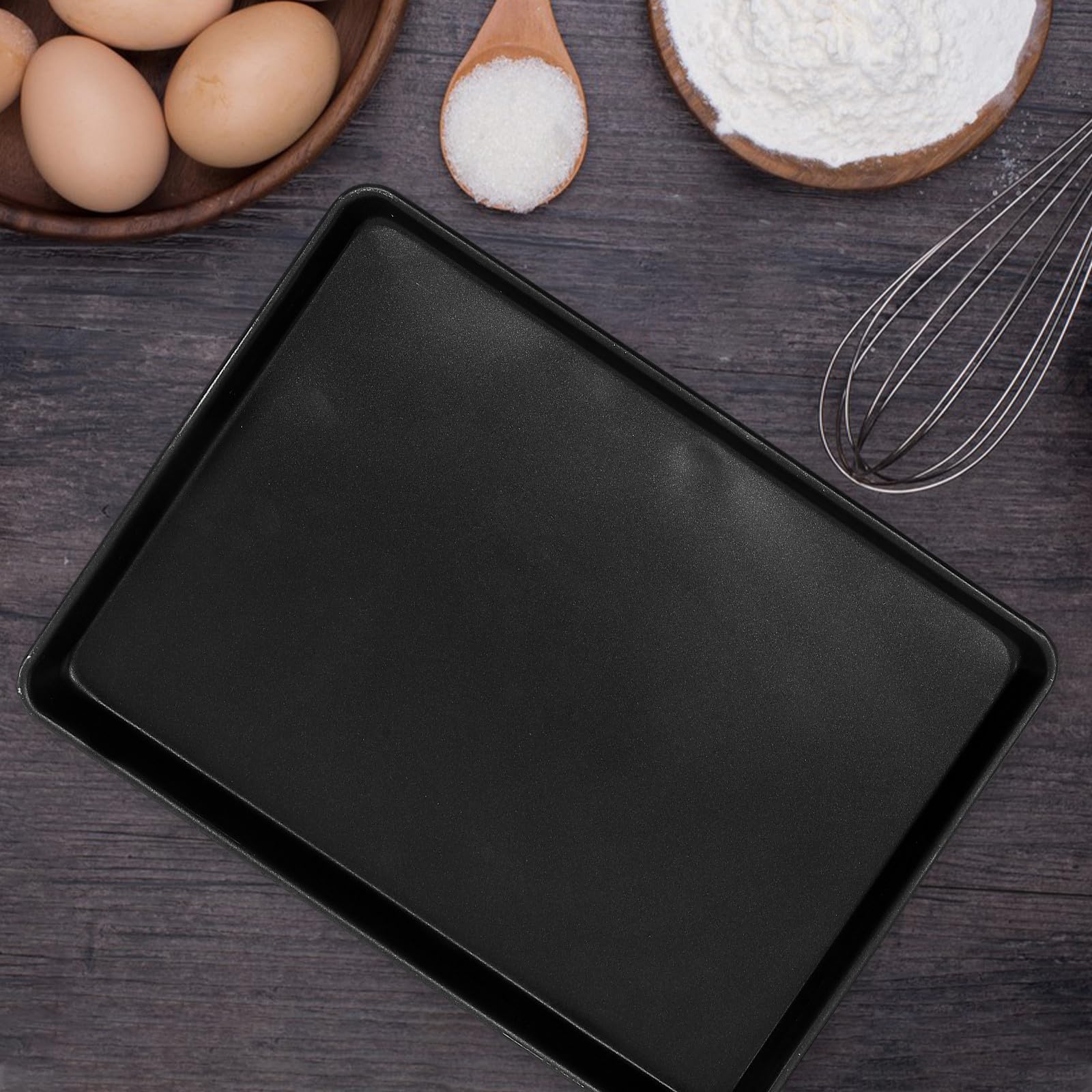 Bandeja Negro Rectangular para Hornear de Aleación de Aluminio