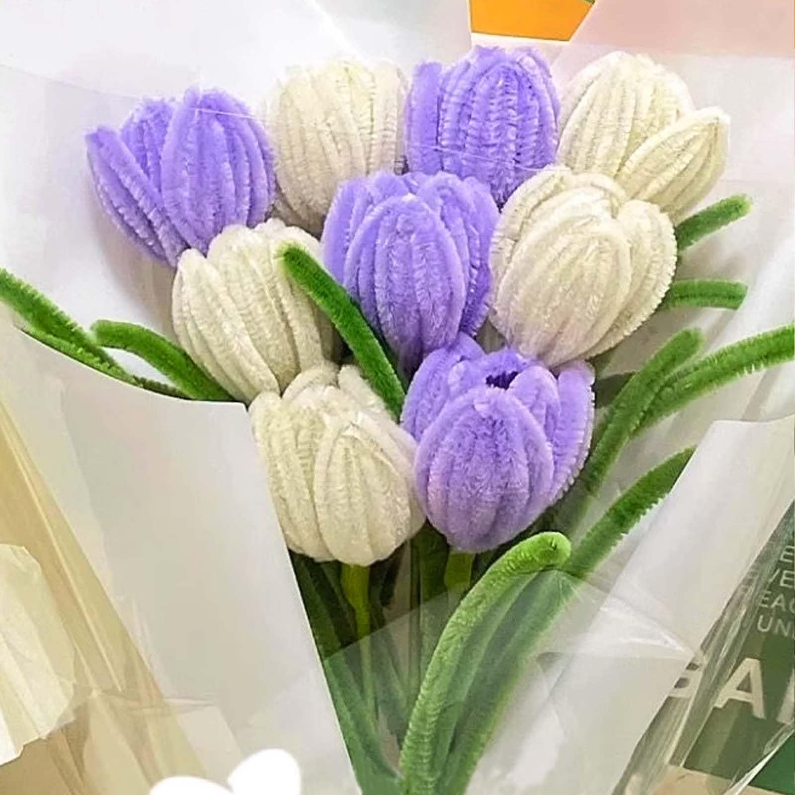 Amazon | 手芸モール チューリップの手芸キット カラーモール 紫+白＋