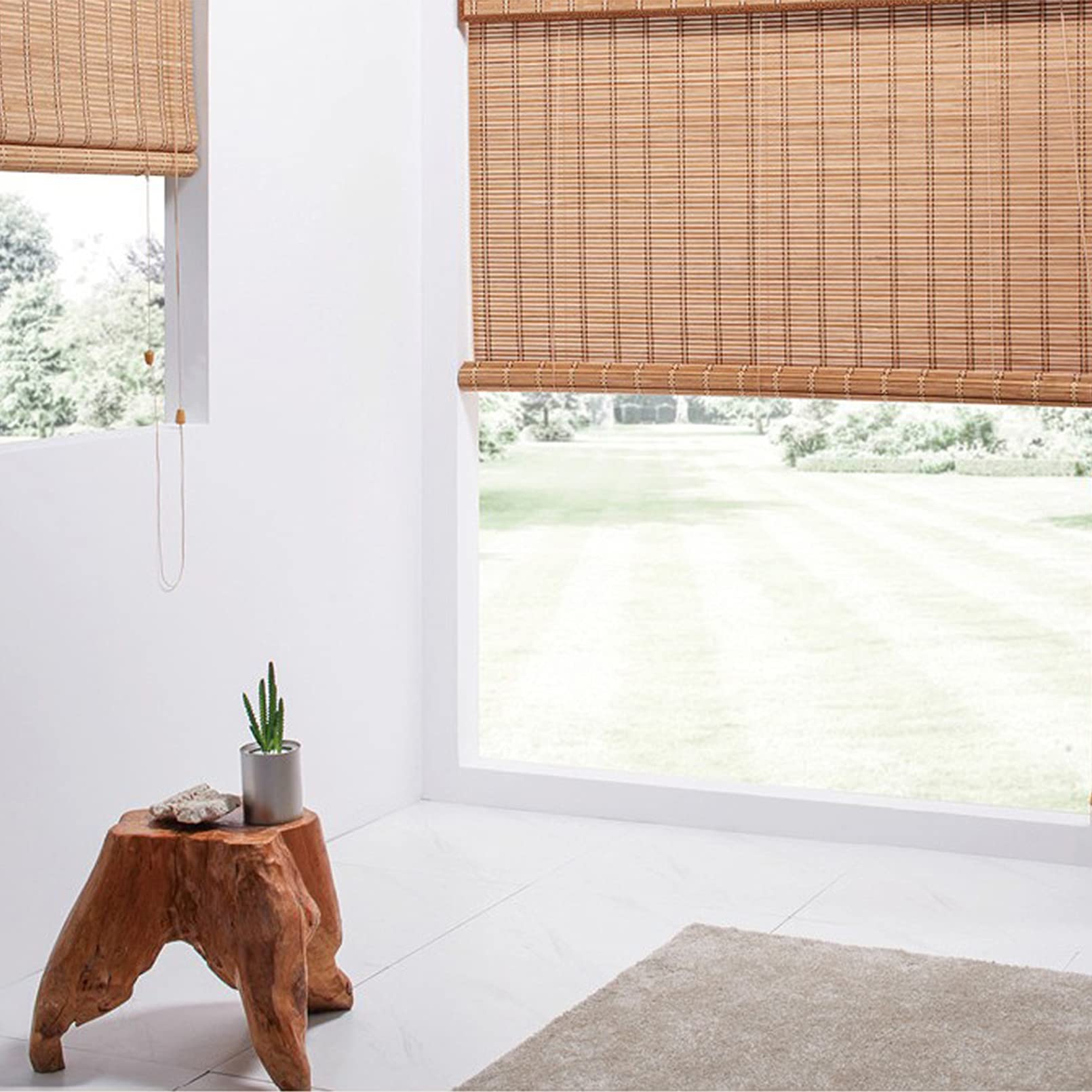 Rideau En Bambou Rétro,Rideau Occultant En Bambou,Stores à Enroulement En Bambou,Stores Venitien Bois,Stores À Rouleaux Romains,Respirant/écologique,pour Jardins,Personnalisées (120x140cm/47x55in)