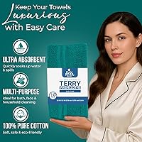 Vista 225 de DAN RIVER Juego de 4 toallas de baño, 27 x 54 pulgadas, 100% algodón, más grandes y ligeras, de secado rápido, súper suaves y absorbentes, toallas