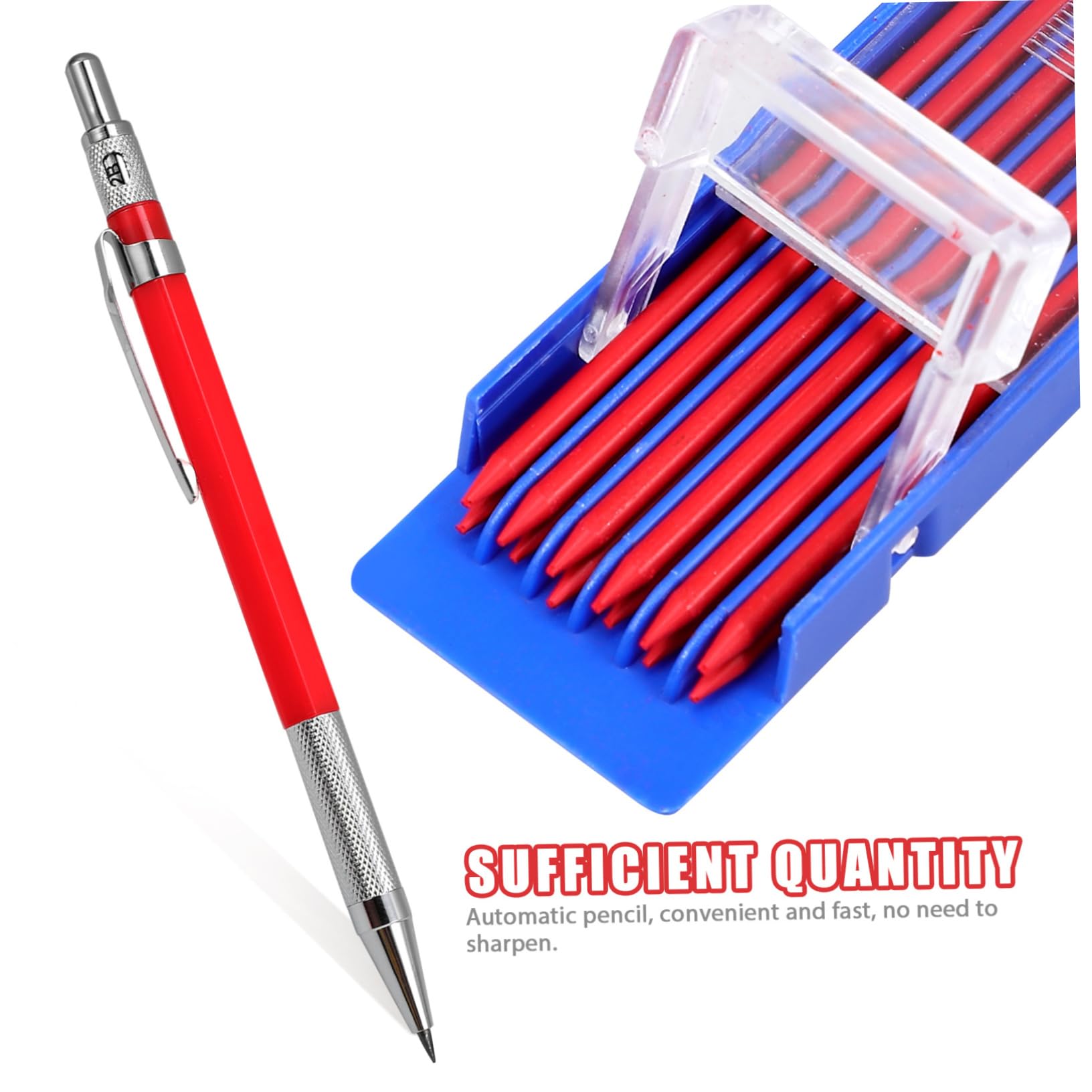 SHINEOFI 5 Sets Tischler Markierungsstift Druckbleistift Bleistifte Rote Stifte Praktische Tischler Bleistifte Technischer Bedarf Drehbleistift Studenten Schreibbleistift Metall