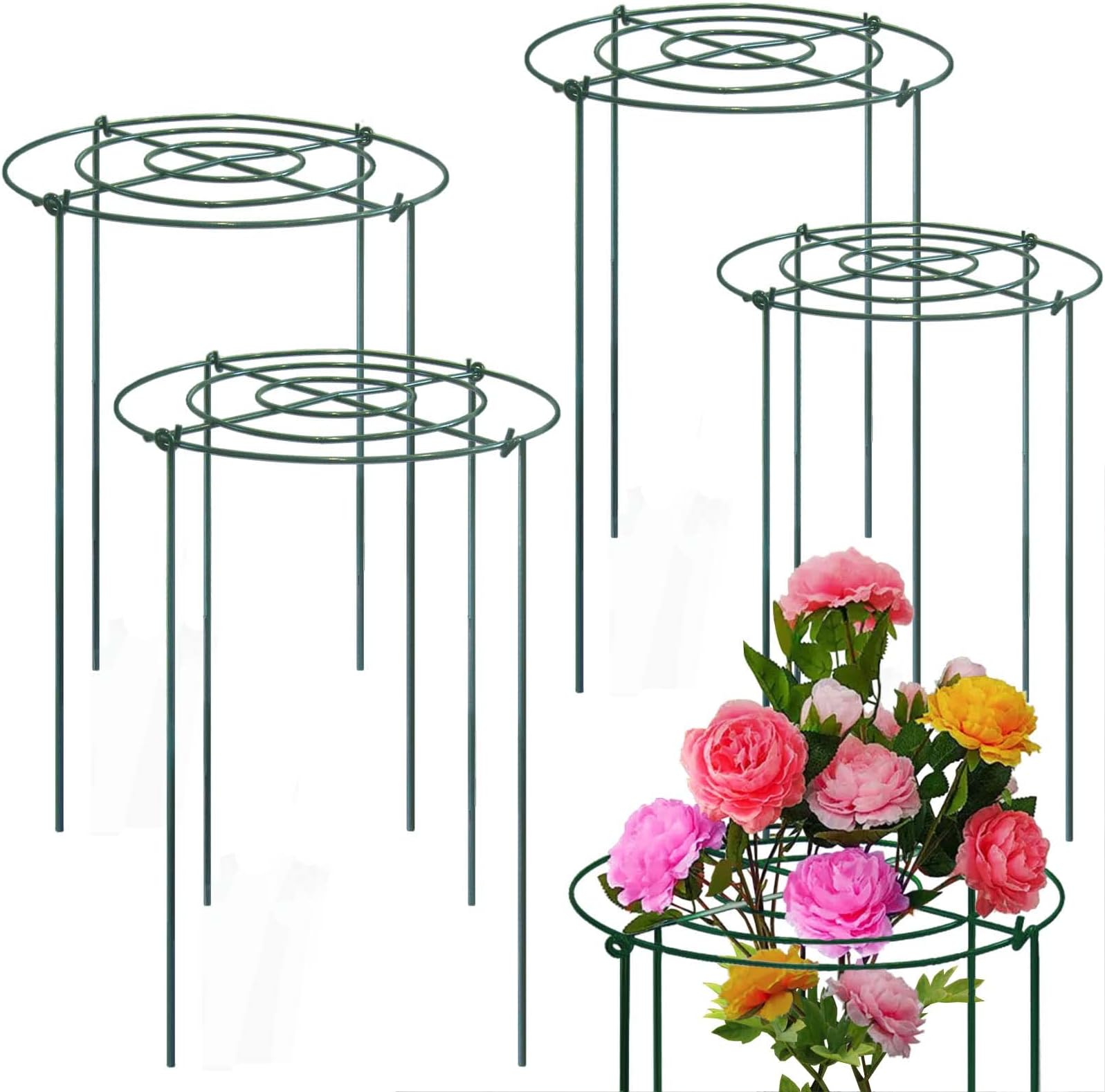 4 Sets Peony Support Cage,10" Dia.x16 High Grow Through