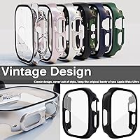 Vista 7 de Miimall Funda compatible con Apple Watch Ultra de 1.929 in con protector de pantalla de vidrio templado, funda protectora de policarbonato