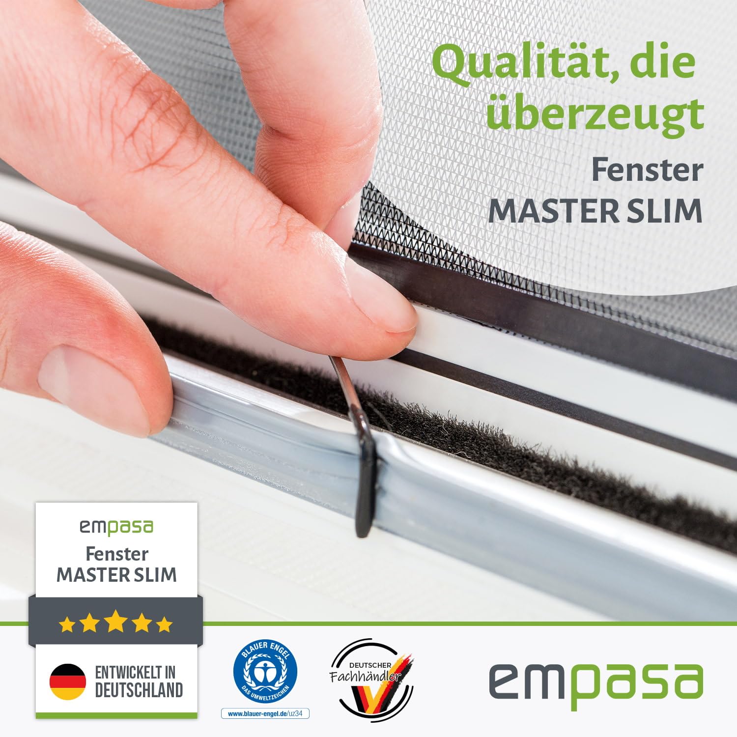 empasa Pollenschutz Fliegengitter Fenster Master Slim für Allergiker