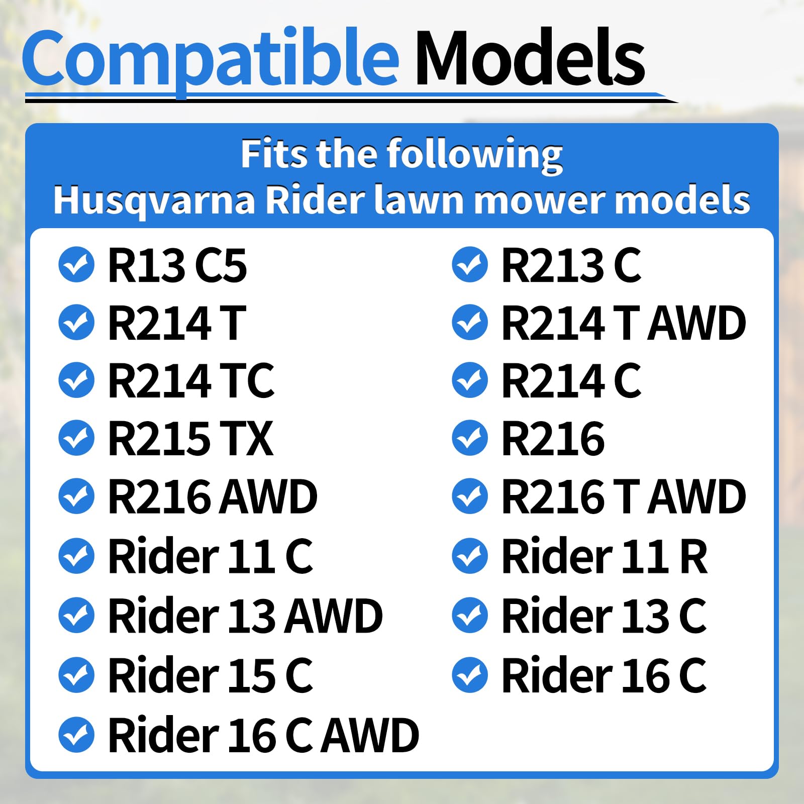Adatta per Husqvarna Rider Cinghia Rasaerba 594977801 per Piatto di Taglio e Albero Intermedio, Ricambio Resistente all'Usura, Compatibile con R214C R213C R216 AWD R214T per Manutenzione Giardino