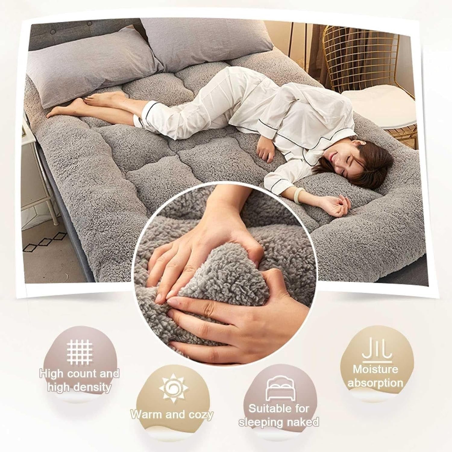 Gruby japoński materac futon – oddychająca mata kempingowa miękka podkładka do spania uniwersalna leżak podłogowy do wewnątrz / na zewnątrz idealny futon sofa alternatywa