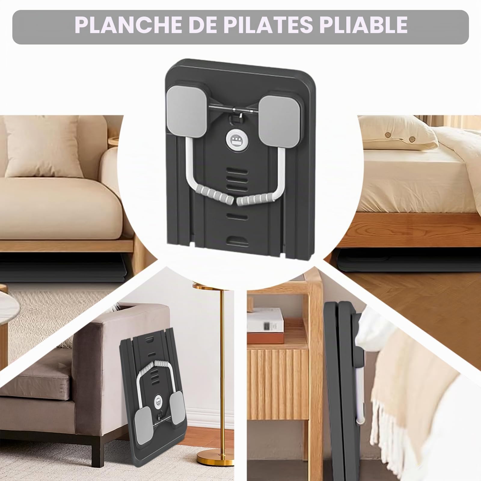 Planche de Pilates Réformateur de Pilates - Planche pliable multifonction pour la maison - Planche à roulettes 5 en 1 - Équipement de Pilates