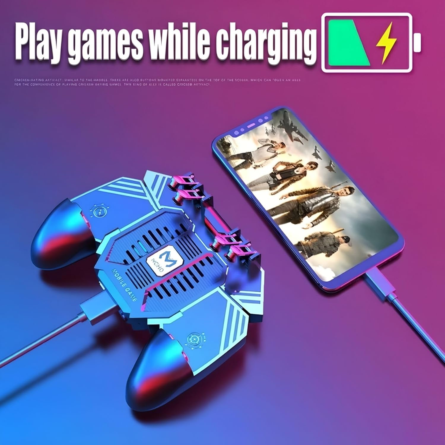 FURZEQIFA PUBG Mobile Controller Joystick Turnover Button Gamepad for PUBG iOS Android Six Finger Operating Gamepad With Cooling Fan