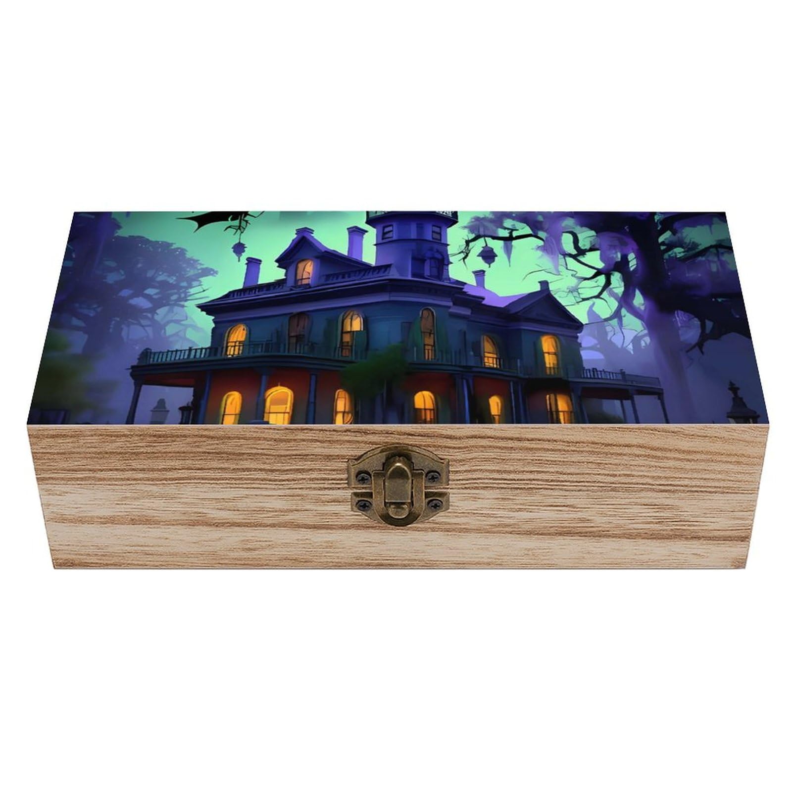 Boîte de rangement en bois noir anti-poussière pour bijoux éparpillés et souvenirs fragiles