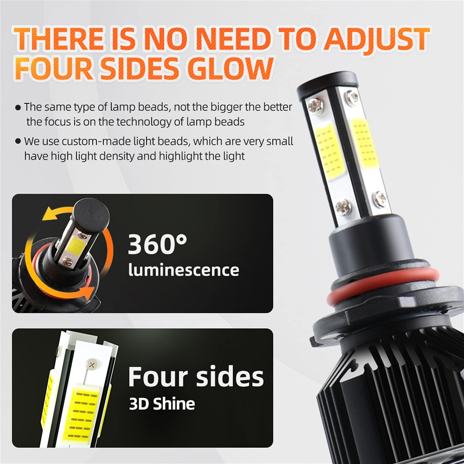 Żarówka ledowa Żarówki LED Reflektor 50 W 10000LM Lampki samochodowe Mini Turbo LED H7 Lampa samochodowa 2 sztuk bez przewodów 12 V H7 LED H8 H11 9005 HB3 9006 HB4 (Color : 6500K White, Size : H11)