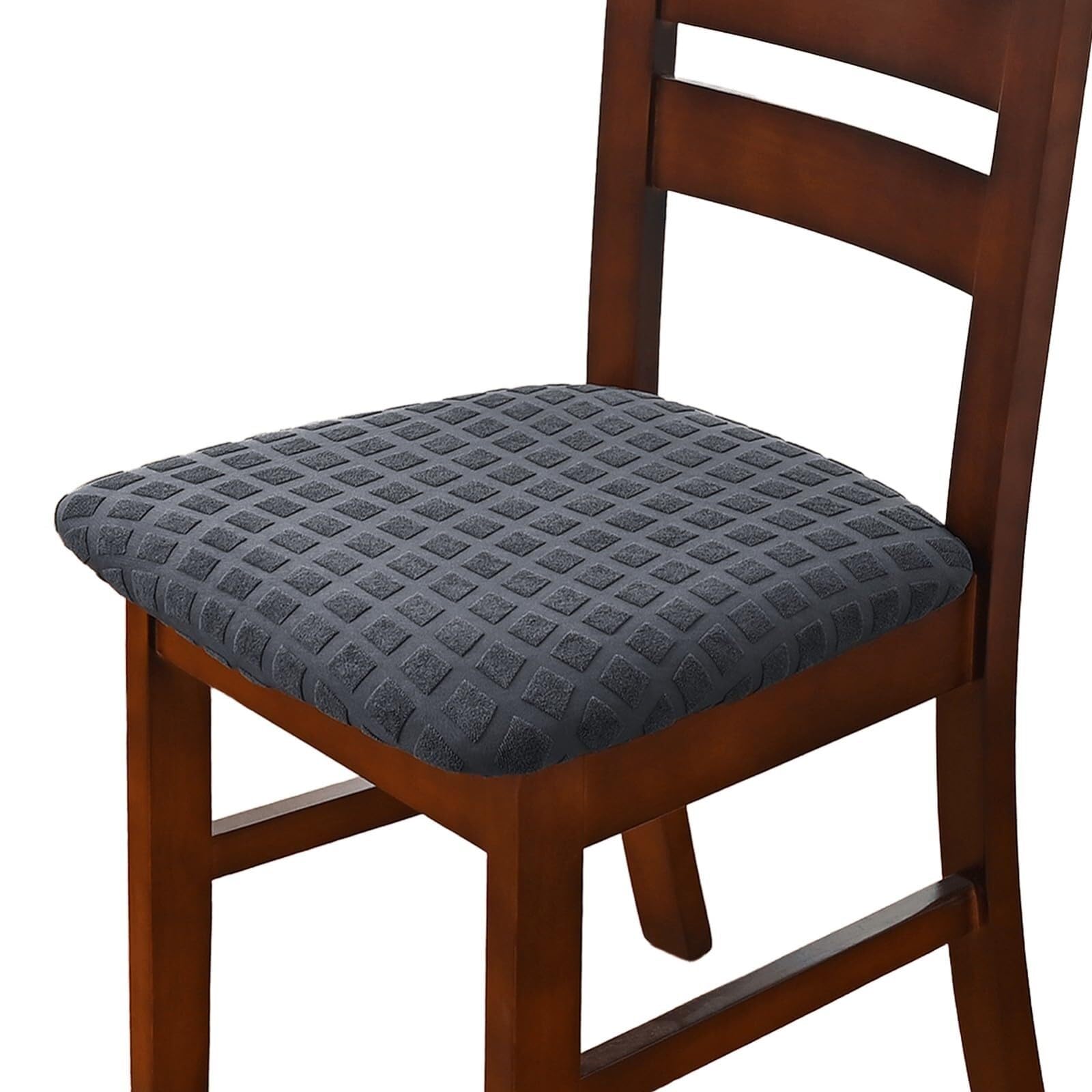 NMVAWIPT Stretch Dining Chair Seat Cushion Slipcovers, Anti-Slip Washable Covers, No Rear(#4,4 Set)