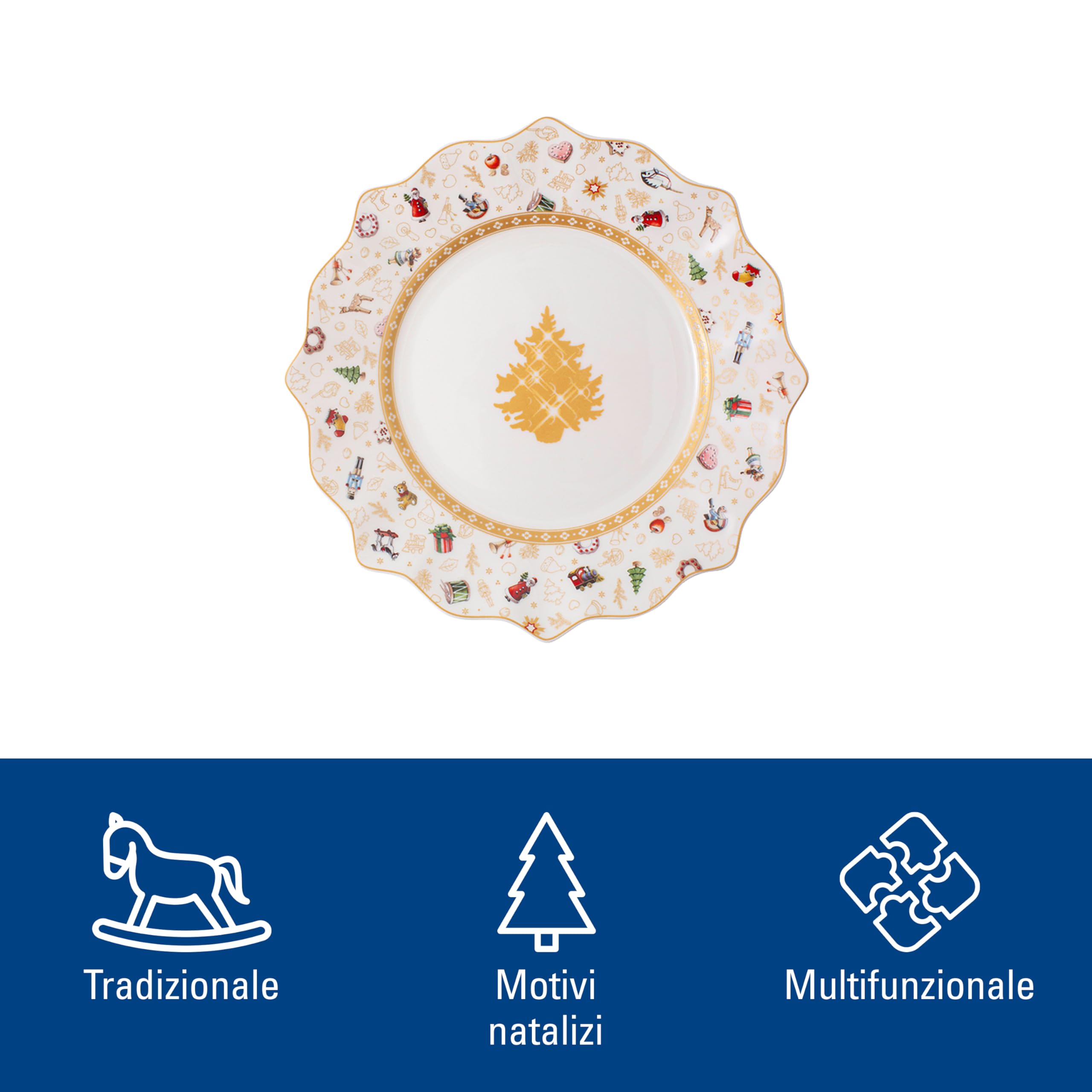 Villeroy & Boch Toys Delight-Piatto da Colazione, Edizione Anniversario, Porcellana di Alta qualità, Bianco, 24 cm