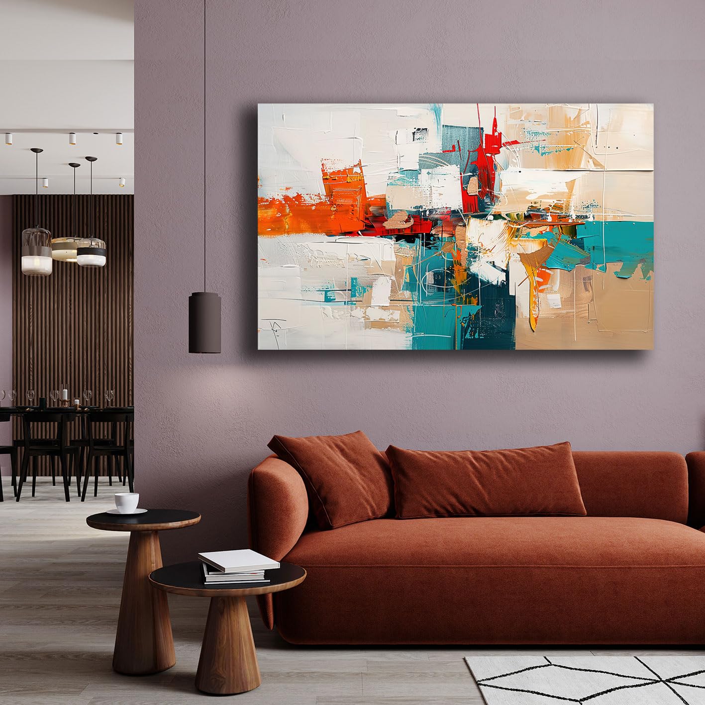 Quadri Moderni Soggiorno Verticale Astratto Industrial Quadro Moderno Shabby Chic Da Parete XXL Grande Stampa Su Tela Canvas Decorazione Murale Muro Arredo Camera Letto Cucina (50x100 Cm, Celeste