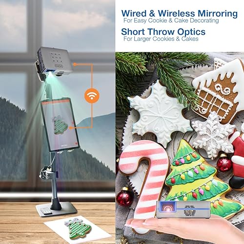 Miniatura 3 de Mini proyector de corto alcance AAXA SLC450 True 1080P portátil 4K soporte 5G WIFI Bluetooth 5.0 RGB LED Android a bordo para rastreo de arte,