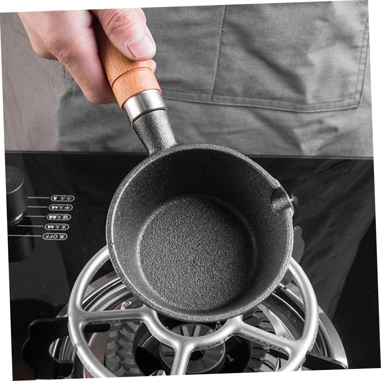Mini Egg Frying Pan Multi-functional Cooking Tool for Pancakes Melting Butter Heating Milk Compatible with Gas Induction Cooktops Lightweight Fast Heating Design