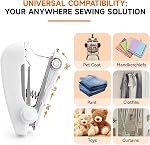Mini Handheld Sewing Machine, Portable Stitch Tool for Quick Fabric Repairs, Single-Hand Operation, Lightweight Compact Kit for Home, Travel, and Emergency Use