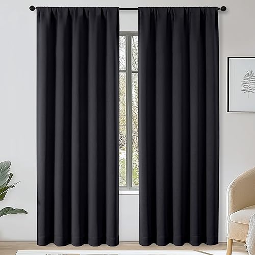 Miniatura 17 de OWENIE Sally Ever Green Cortinas Opacas para Dormitorio Sala de Estar 63 Pulgadas de Largo Juego de 2 Paneles, Aislamiento Térmico Ahorro de Energía