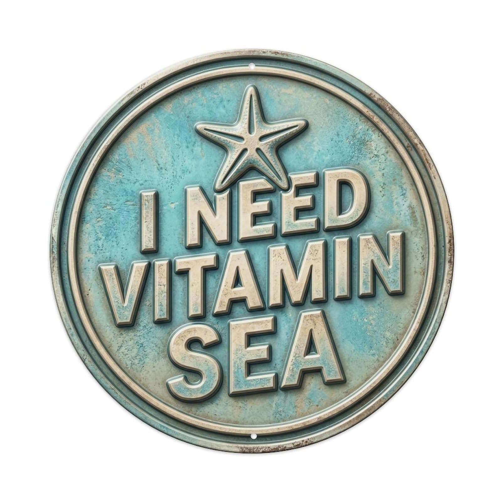 I Need Vitamin Sea Classic Bedroom Ornament Retro Slogans Metal Tin Sign