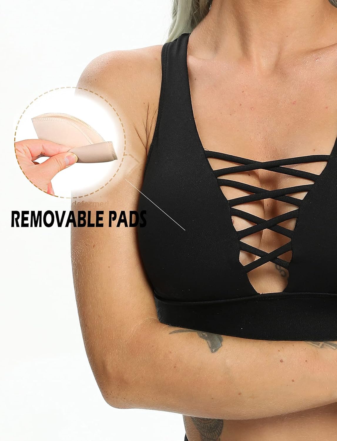 SEASUM Women's Longline Sport Bra Seamless Yoga Crop Top Medium-Low Support Workout Bra - Image 5