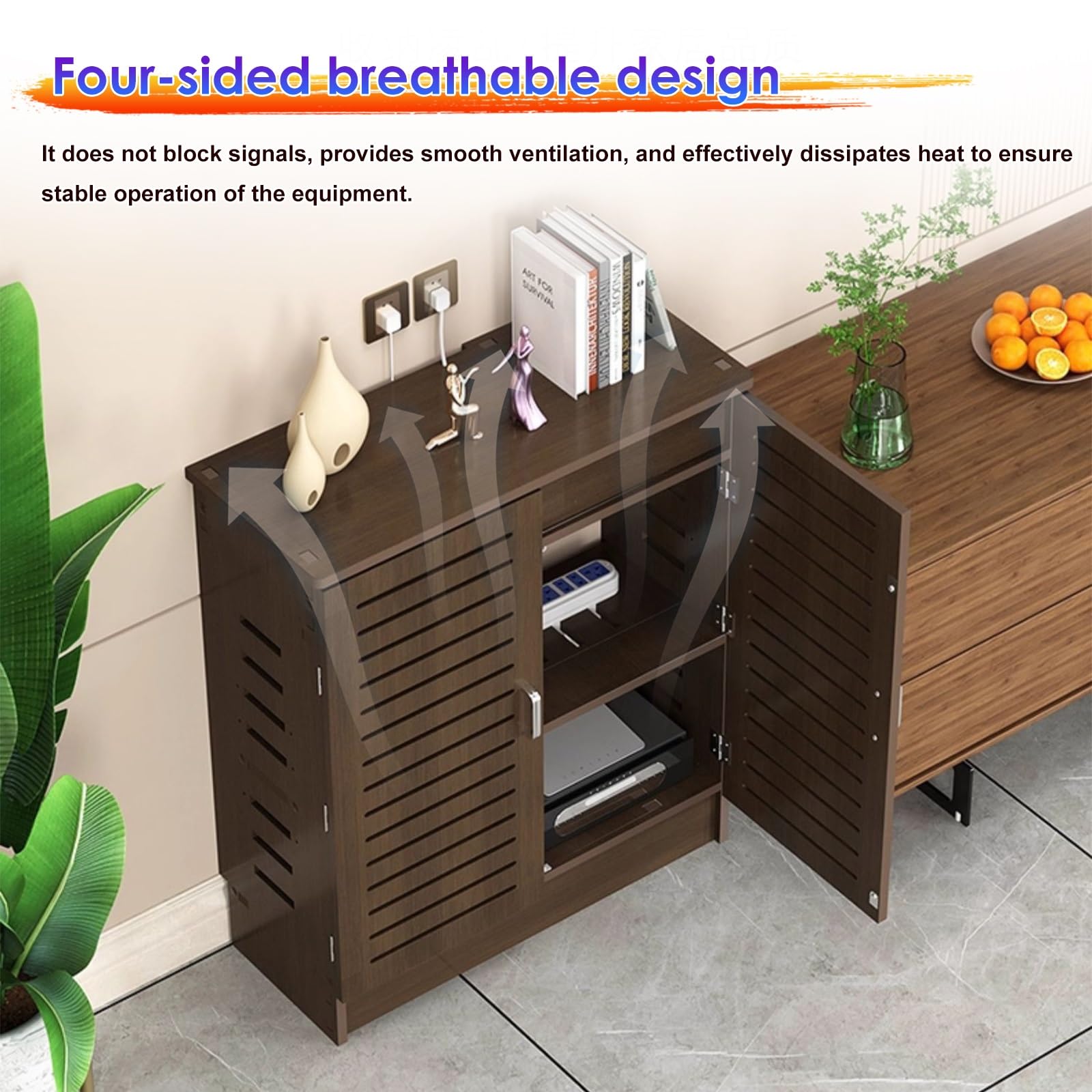 WLAN-Router-Aufbewahrungsbox Mit Schranktür, Wandhalterung Oder Freistehend, WiFi-Router-Rack, Modem-Organizer, Schwimmendes Regal, Steckdosenleiste-Hider, Heim- Und Büro-Medienaufbewahrung