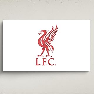 Licensed Décor Liverpool FC - Cuadro decorativo acrílico para pared, tamaño grande, 130 cm de ancho x 80 cm de alto, diseño de pájaro de hígado en color rojo sobre blanco