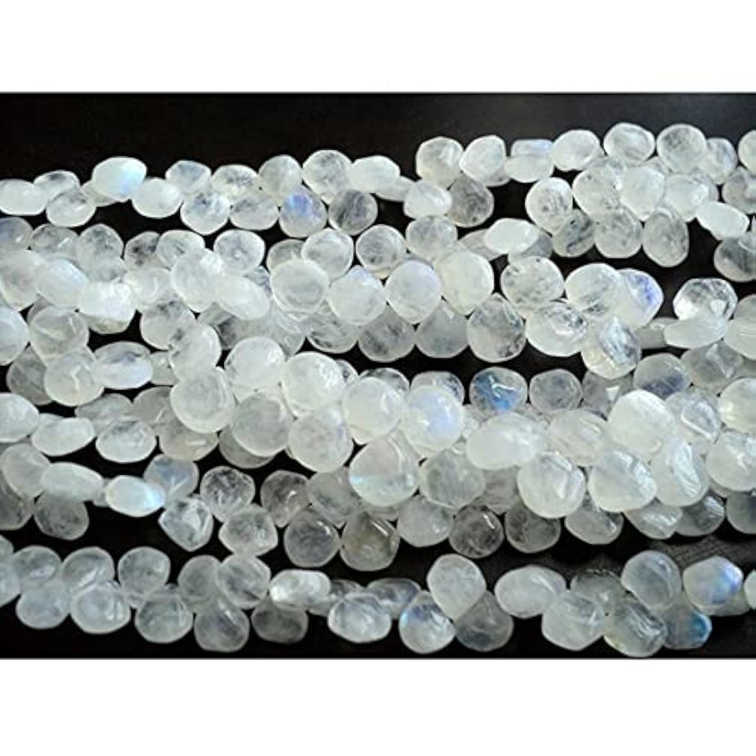 Perles rainbow moonstone coeur de 7mm pour atelier création de bijoux bohèmes