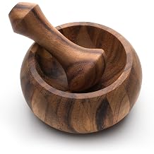 Ironwood Gourmet 28341 Olmec Mortar and Pestle, Acacia Wood, Brown