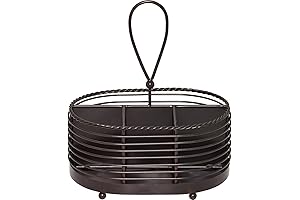 Gourmet Basics by Mikasa Rope Metal Tabletop Flatware Caddy