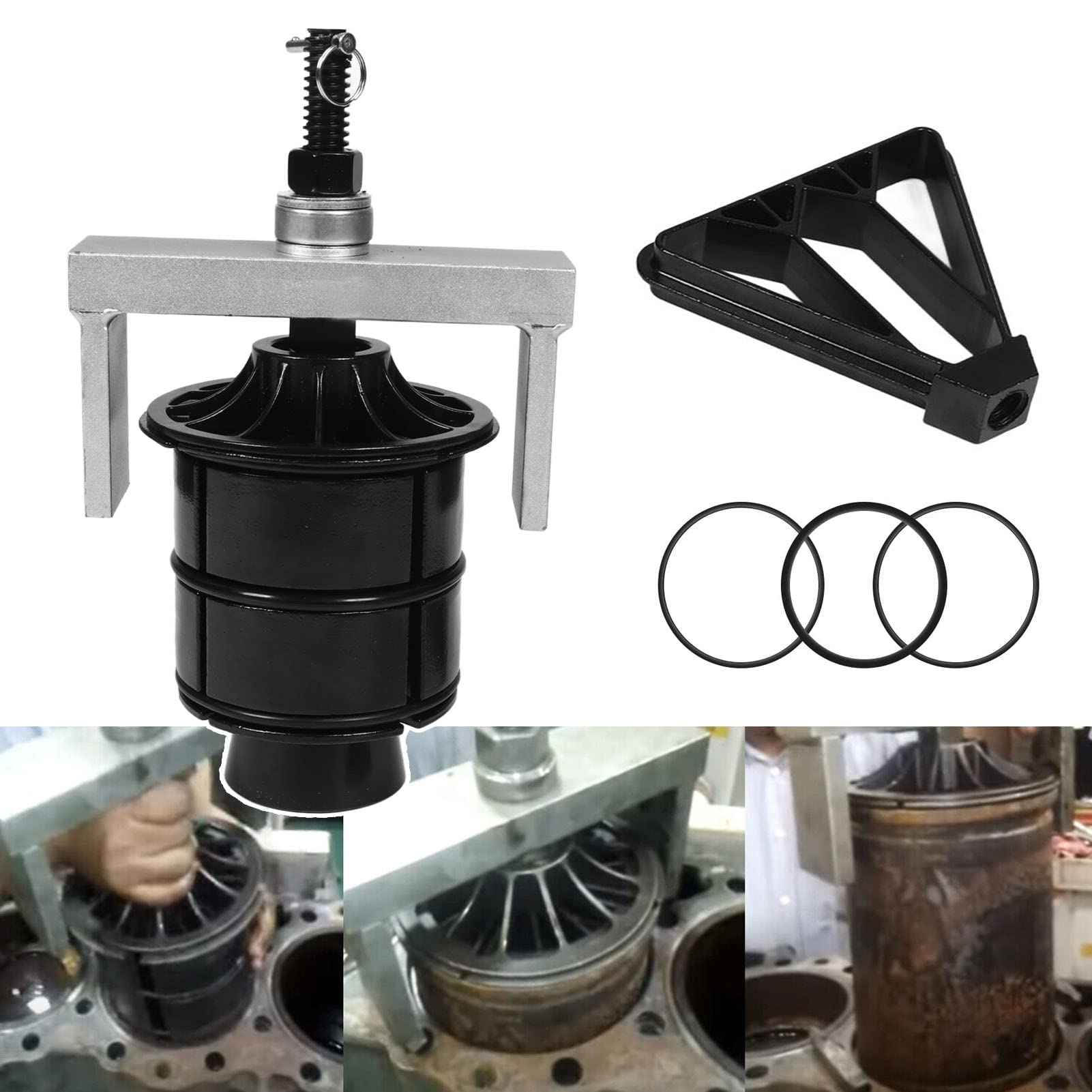 Akozon Narzędzie do ściągania Tulei Cylindrowej J 45876 Duty Steel Tool do Silników Detroit Serii 60 12,7 L 14 L Mtu o średnicy 5,0-5,75 Cala