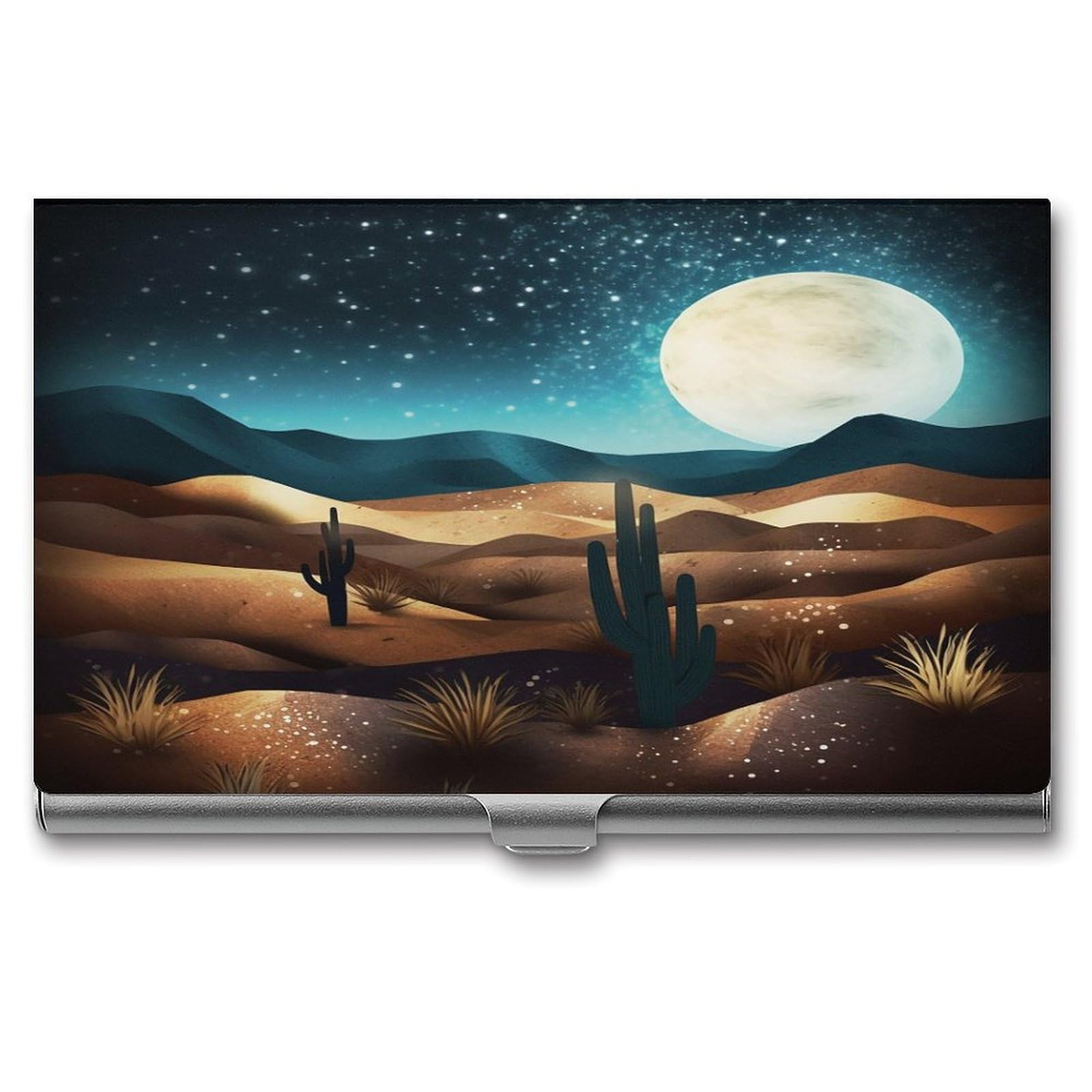 Porte-cartes de visite en métal de haute précision Desert Night rigide