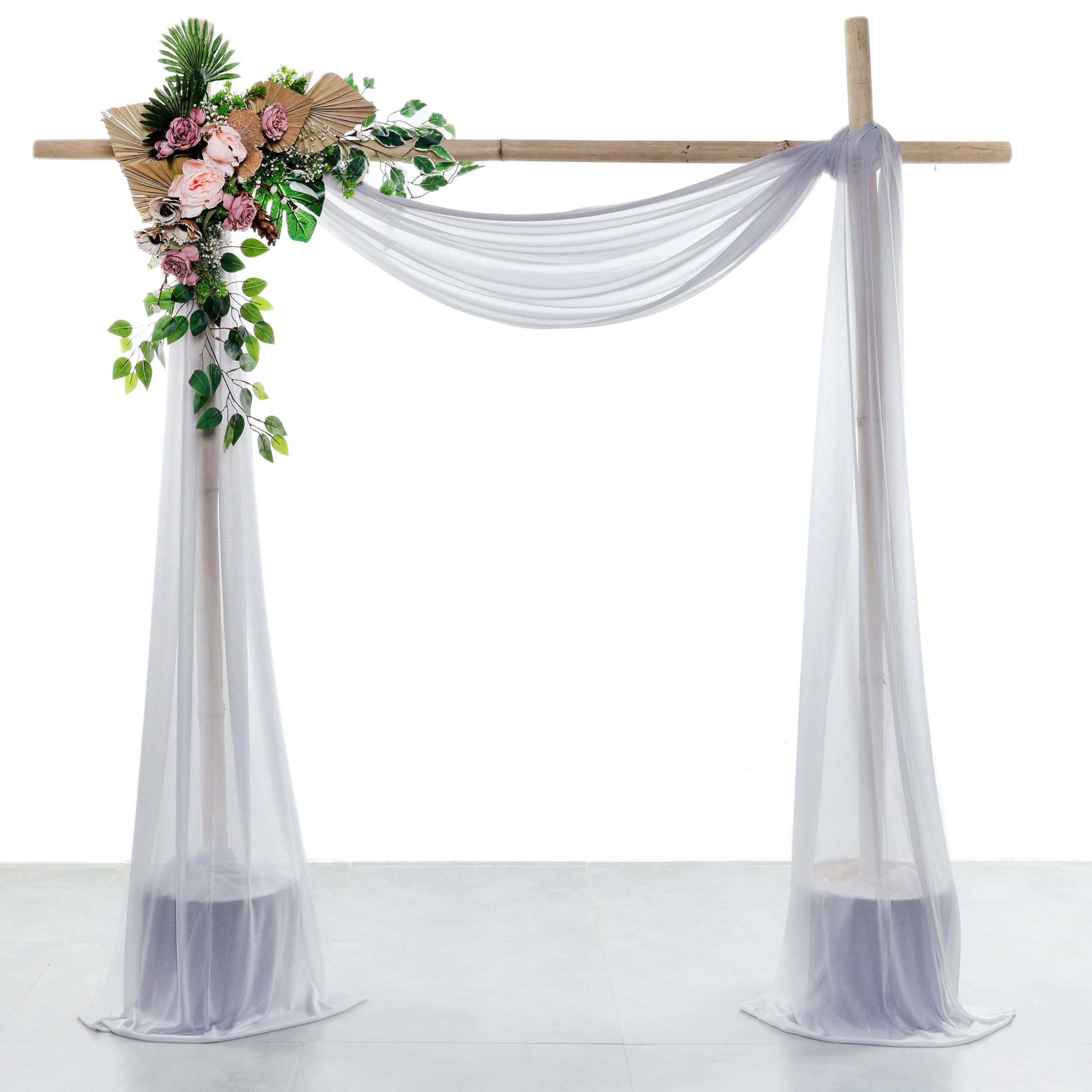 VDS Pack of 1 Panel (30 Inch X 100 Feet) Wedding Arch Draping Fabric Sheer Chiffon Fabric Drapery for Wedding Ceremony Reception Swag Backdrop Canopy Chuppah Arbo Altars Decoration (Cool Grey) — image 1