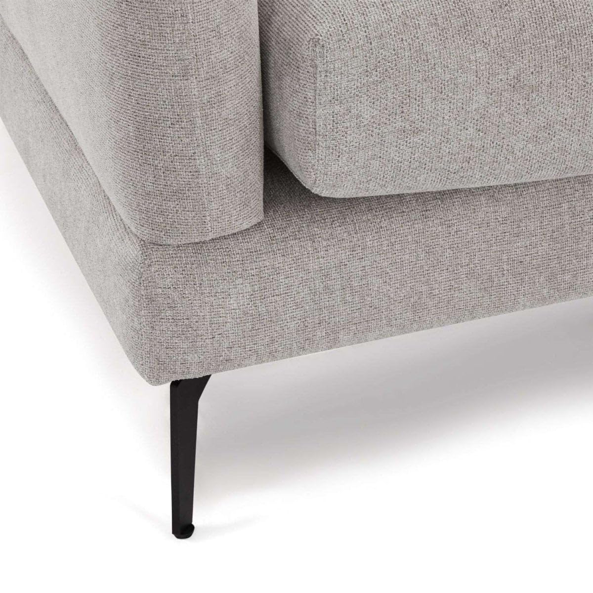 Furnhouse Maggie L-Form Ecksofa | Federkern & No-Sag | 3-Sitzer Ottomane Rechts Grau – Skandinavisches Design