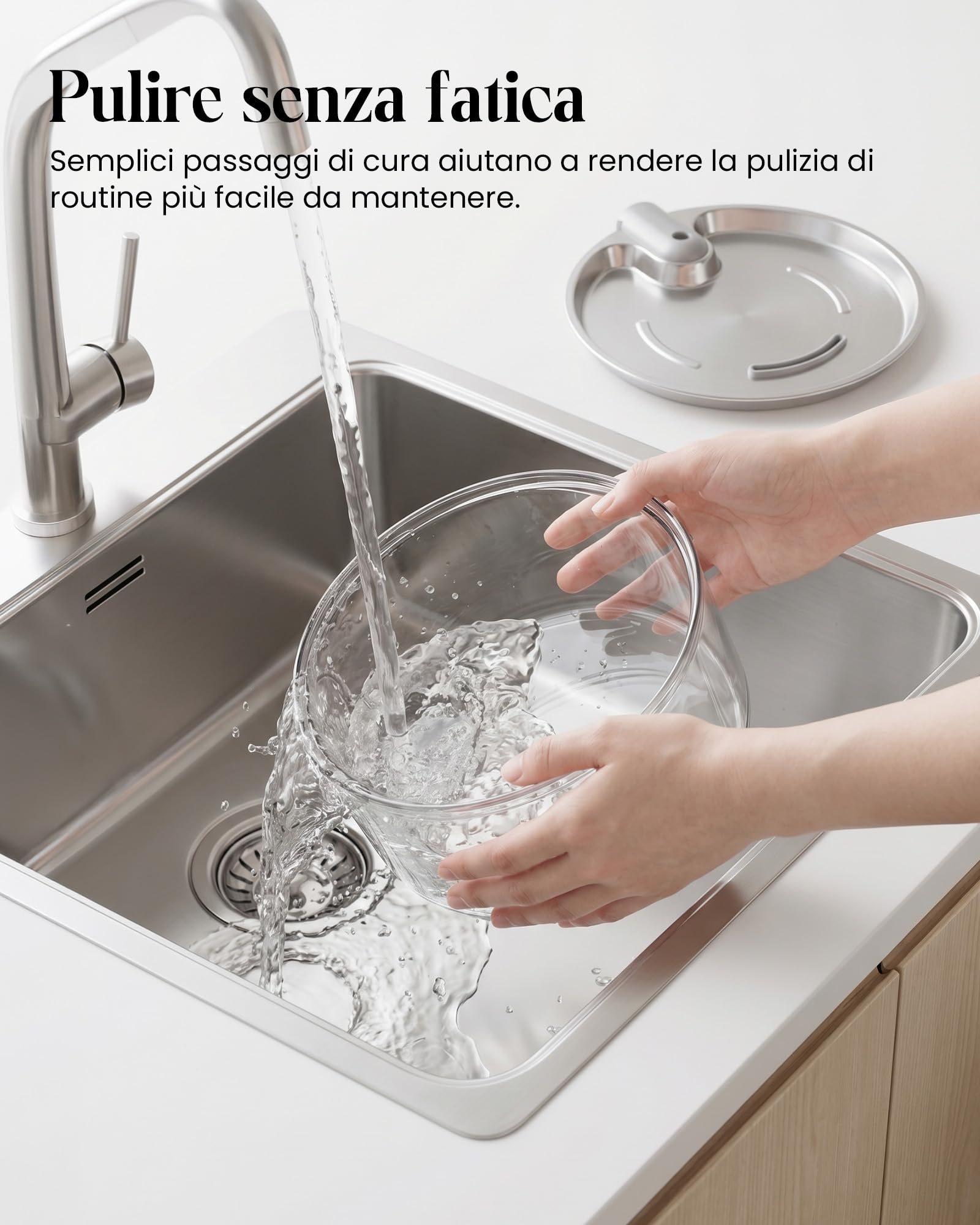 Tomxcute Fontana per Gatti e Cani Piccoli in Vetro 3,2 L, Silenziosa | Controllo facile del livello dell'acqua, design con rubinetto e facile manutenzione