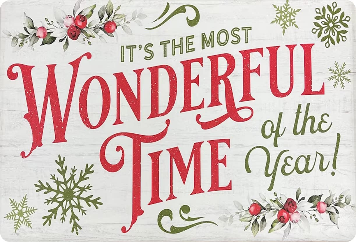 Its The Most Wonderful Time Of The Year,Country Vintage Retro Rustic Farmhouse Style Metal Sign With Sayings 12x16 Inch