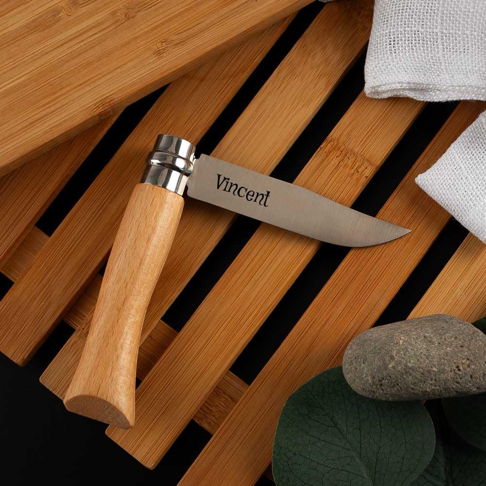 Ocadeau Cuchillo plegable personalizado para hombre - Texto grabado en la hoja - Idea de regalo para cumpleaños, Navidad, Día del Padre, Abuelo - Cuchillo francés icónico personalizado
