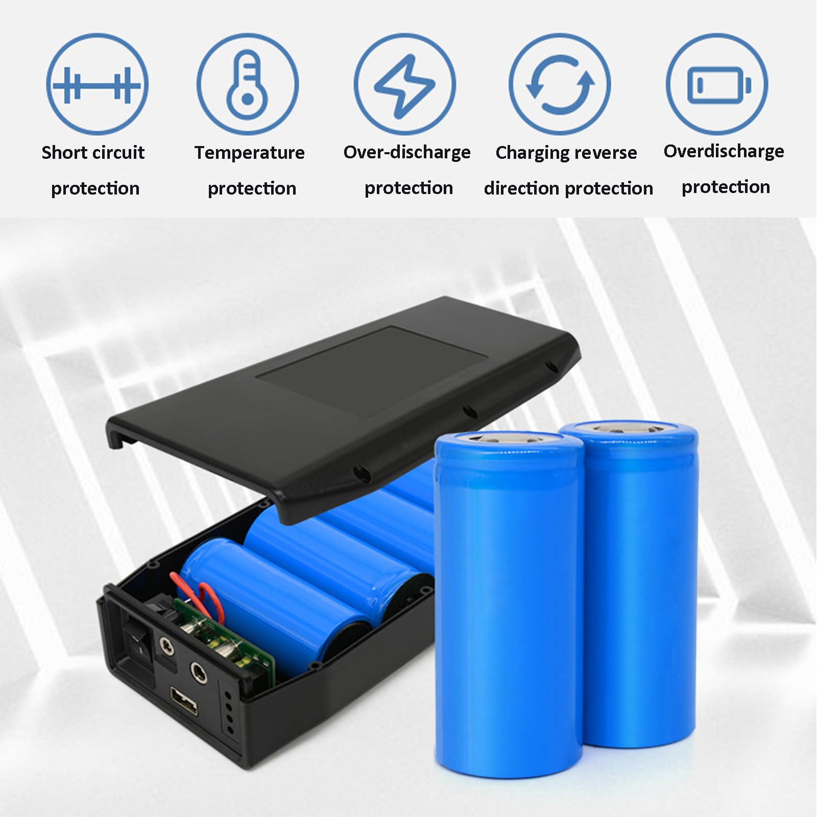 Batterie Rechargeable au Lithium 12 V 24 000 mAh avec Affichage de Puissance, Petite Taille, Surveillance Audio 9 V, Tablette, Ordinateur, etc. Batterie Universelle