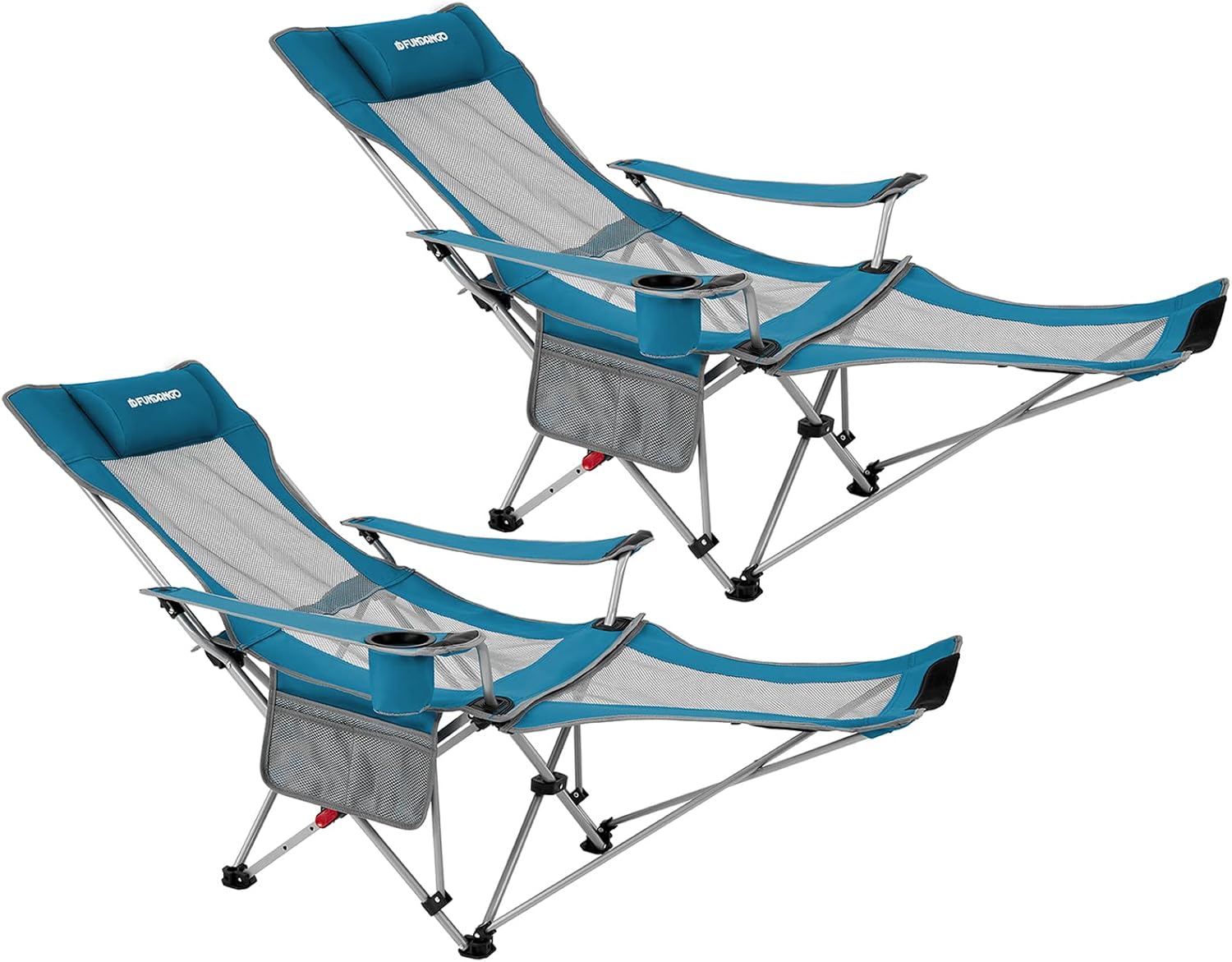FUNDANGO 2Pack Reclining Camping Chair with Foot Rest