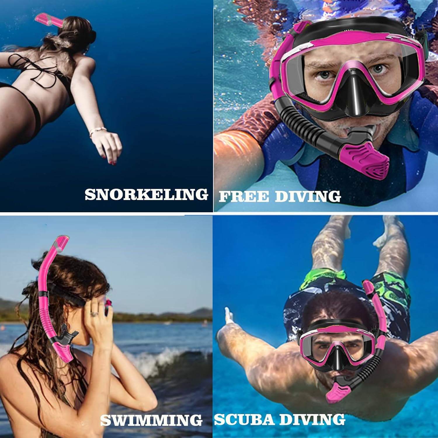Snorkeling Gear for Adults,Dry-Top Snorkel Set with Tempered Glass,Anti-Fog & Anti-Leak Panoramic Swim Mask, Adjustable Snorkel Kit with Carry Bag for Scuba Diving, Swimming,Travel - Image 7