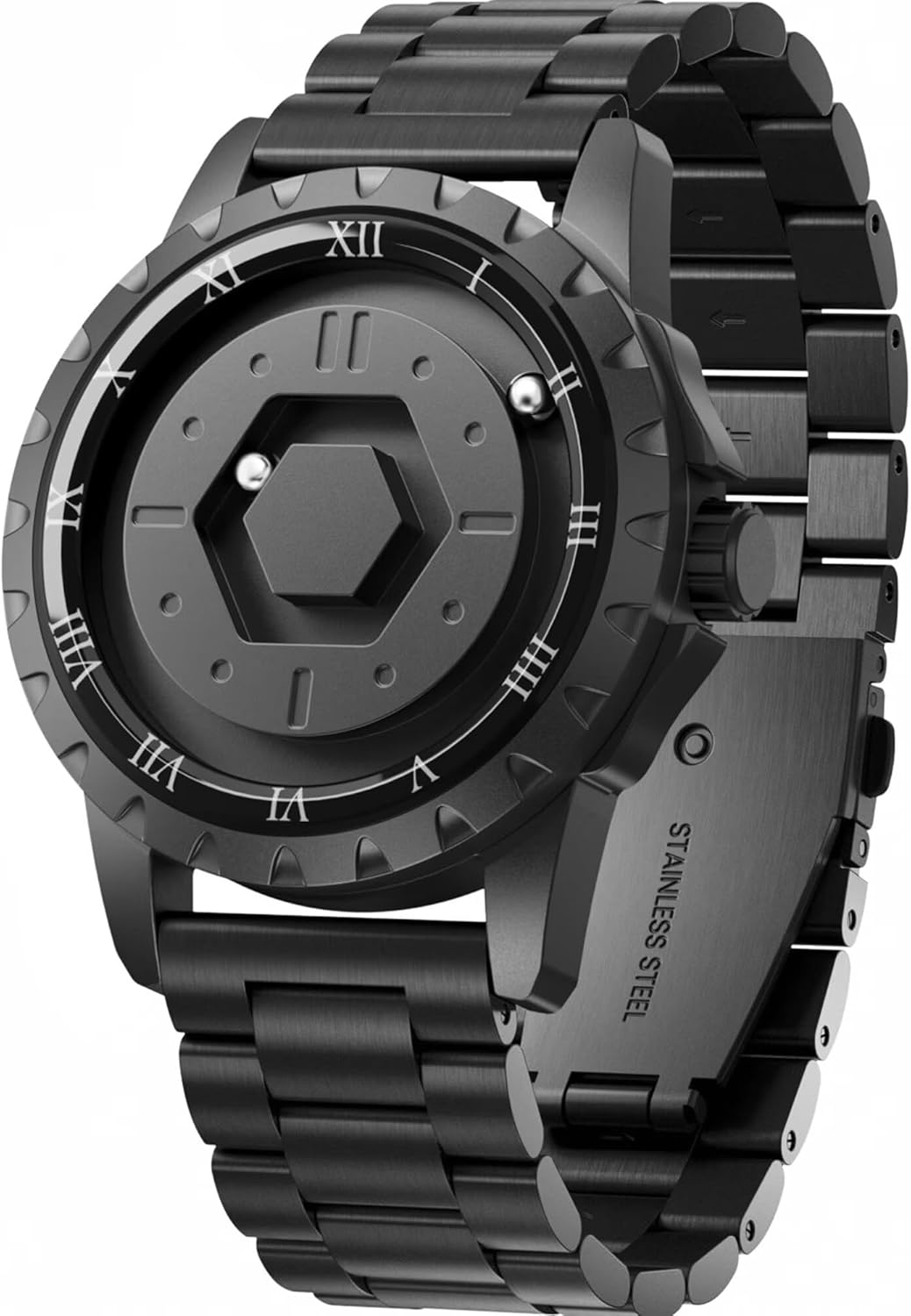 [EUTOUR ユートール]磁力腕時計 メンズ 男性腕時計 カッコイイ シンプル カジュアル クオーツウォッチ 磁気ボールデザイン