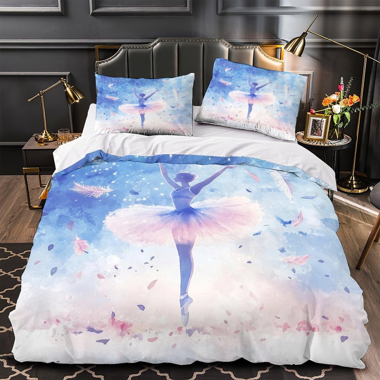 Housse de couette danseuse de ballet aquarelle rêveuse