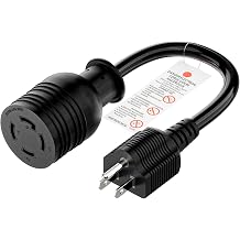 Nema 5-15P to L14-30R Power Adapter Cord, Household 15Amp to Generator Lock in 30Amp Adapter Cord, STW 12AWG Length= 1Foot