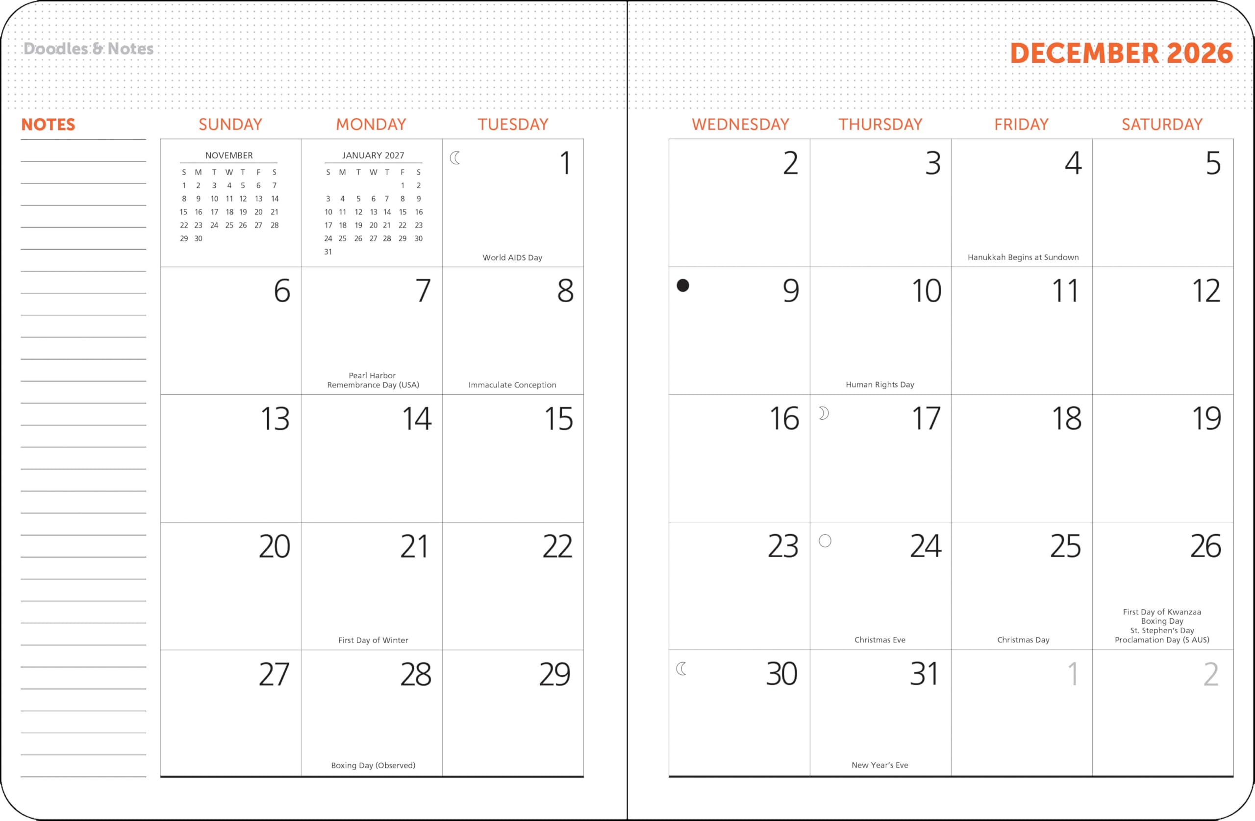 MFA Boston - Agenda settimanale 2026 con blocchi di legno giapponesi, 15,2 x 21 cm, rilegatura a spirale