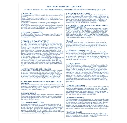 Vehicle Purchase Agreement Forms 2 Part Carbonless Copy Book 8.5 x 11 Inches 100 Sets Auto Dealer Dealership Car Bill of Sale 1 Pcs