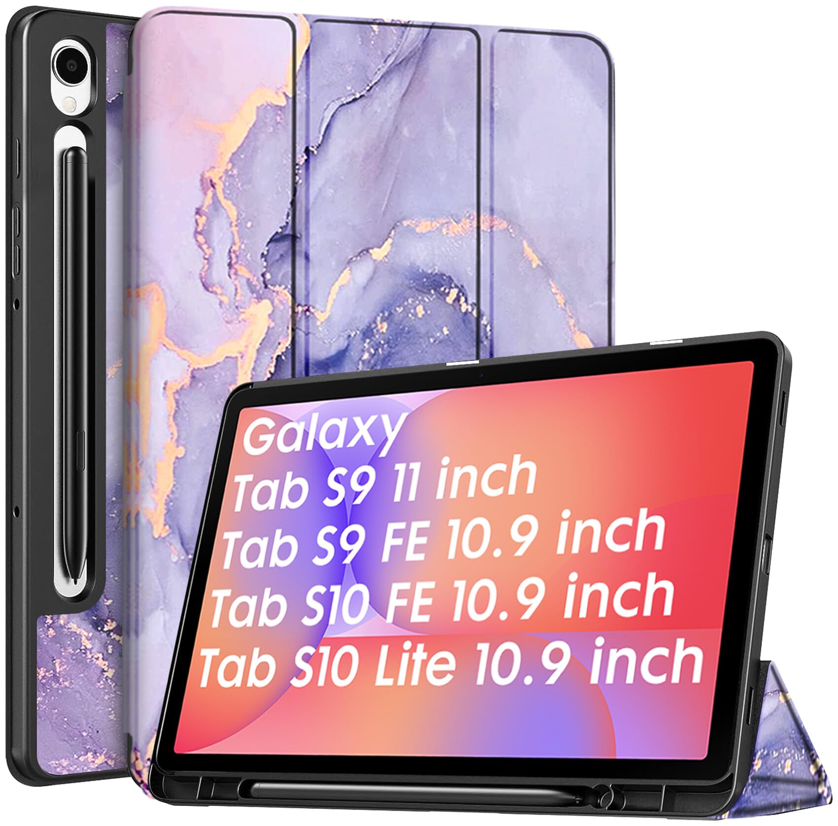 Robustrion Cover for Samsung Galaxy Tab S10 Lite 10.9" / Tab S9 FE/Tab S10 FE/Tab S9 11" with [S Pen Holder], Flip Case for Samsung Tab S10 Lite /S10/S9 FE Tablet Cover [Auto Sleep Wake] - Black — Amazon image 10