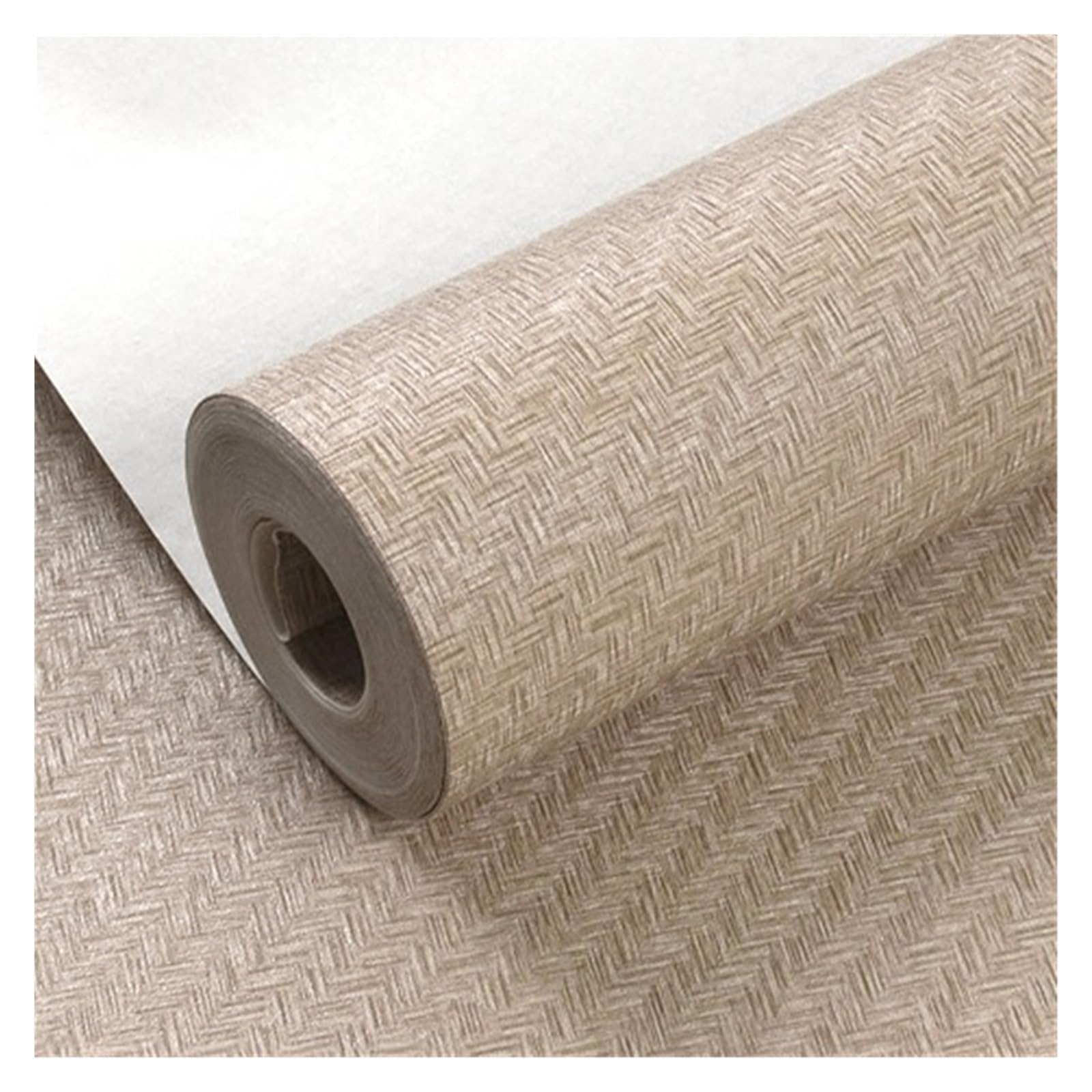 Papier peint PVC imperméable effet lin kaki gris uni pour salon